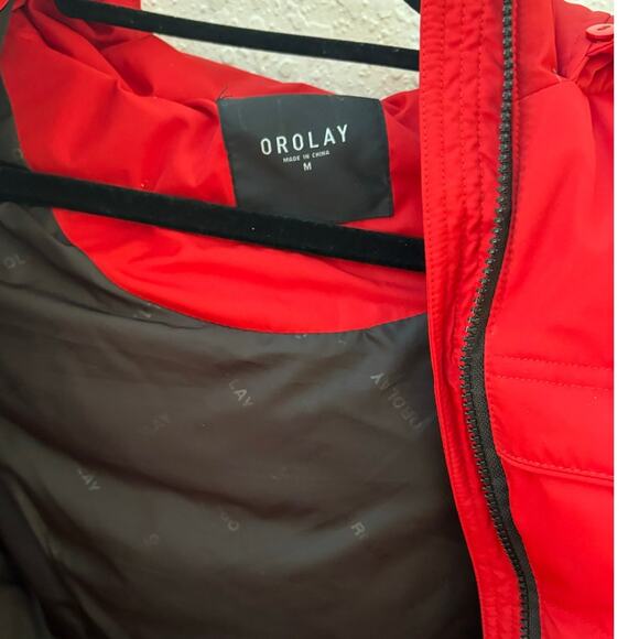 Orolay Women's Down Coat Winter Puffy Hooded Jacket Red NWOT Medium $160 - Picture 4 of 10